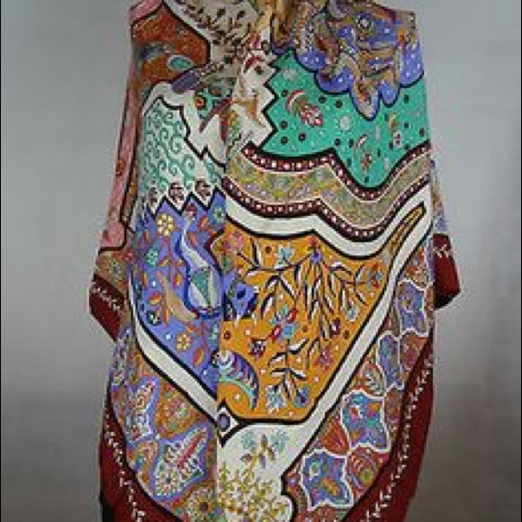 { Hermès } Aux Portes Du Palais Bordeaux Scarf - Picture 4 of 8